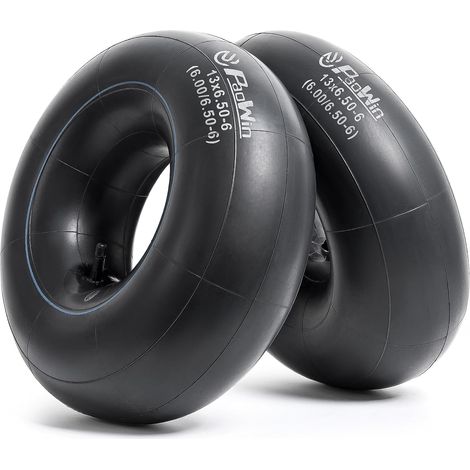 2-PCS 13x6.50-6 (6.00/6.50-6) Chambre à air de brouettes 13x6.50 6 valve droite TR13 compatible avec 6.00-6 6.50-613x6.50-6 brouette, tracteur, quad, remorque, tondeuse, chariot pneus (1/5)