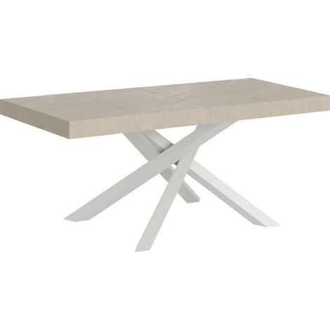 Tavolo Allungabile 120-380x90x77 cm Volantis Premium Cashmere Telaio Bianco (1/5)