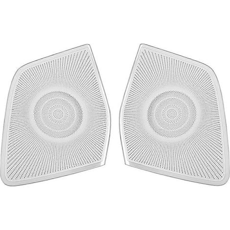 Cache haut-parleur de portière avant en acier inoxydable pour voiture (conduite à gauche), argent (1/5)
