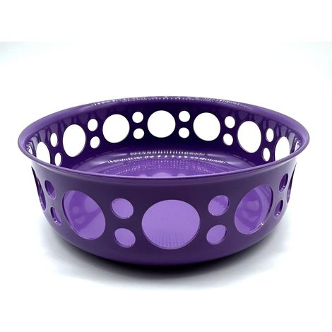 Bol de 20 cm - Corbeille à fruits - Bol à pain - Réutilisable - Incassable - Empilable - Violet