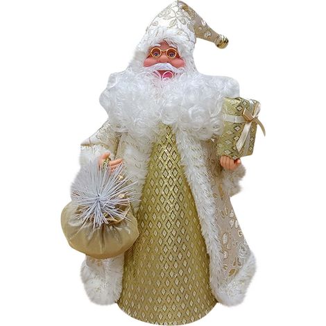 Santa Claus Tree Topper - Fabric Christmas Tree Topper with Hat and Scarf - Indoor Holiday Decoration - 1 Piece (1/5)