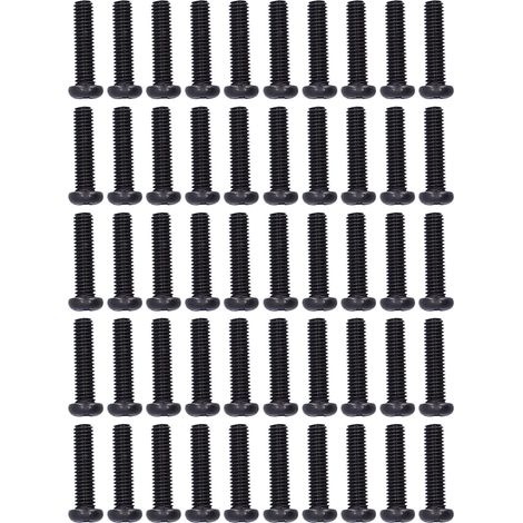 50 vis à métaux à tête cylindrique en acier DIN 7985, entièrement filetées, zinguées noires, M3x12 (1/5)