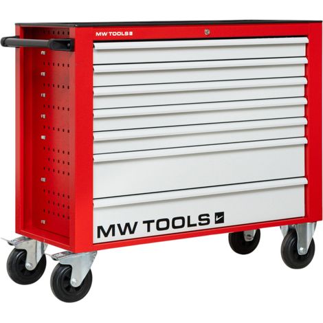 Mw Tools – Servante d'atelier roulante 7 tiroirs rouge et gris – Dimensions 1055x470x960 mm – Verrouillage poignée – Roues Ø160 mm – GW307GX (1/5)