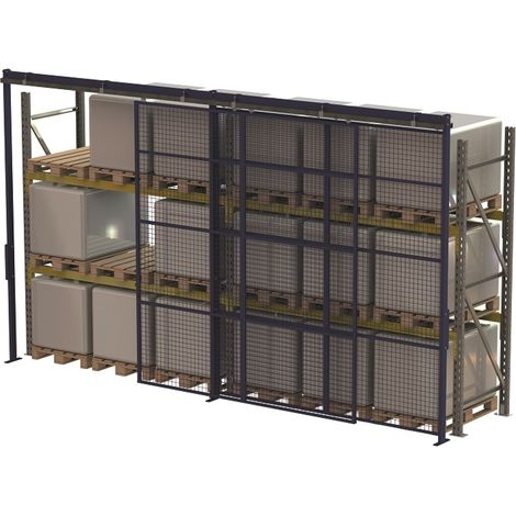 PROVOST - Porte coulissante métallique gris pour rayonnage lourd - Largeur 220 cm - Provost