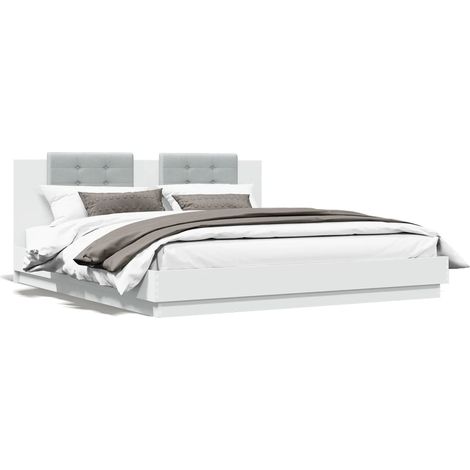 Maison Exclusive - Bettgestell mit Kopfteil Weiß 180x200 cm Holzw