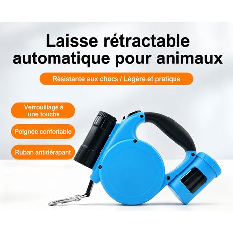Laisse Rétractable Automatique pour Chien 5 m Nylon Bleu Ciel Laisse Enrouleur Anti-Traction Promenade 26 × 19 × 6 cm 340 g – Livraison gratuite