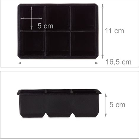 Portaghiaccio flessibile pratico 5 x 16,5 x 11 cm in silicone nero 130003550