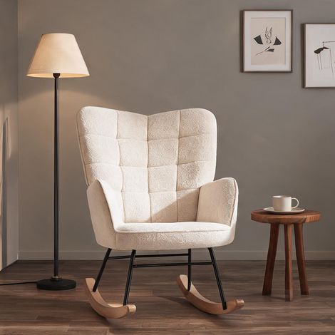 Fauteuil beige en polyester acier 71 x 98 x 101 cm (1/5)