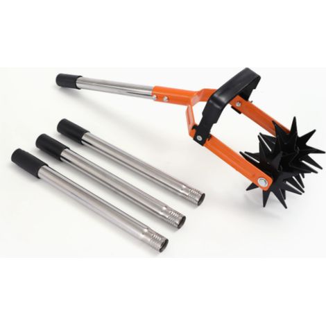Cultivateur rotatif, cultivateur de jardin réglable, motoculteur, outil 2 en 1 pour le désherbage et le broyage du sol, pour le mélange de terre ou le réensemencement du gazon. (1/5)