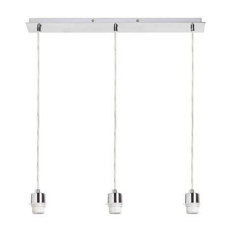 Lampadario MORE 60 base a sospensione per soffitto  cromo 230V E27 3x42W