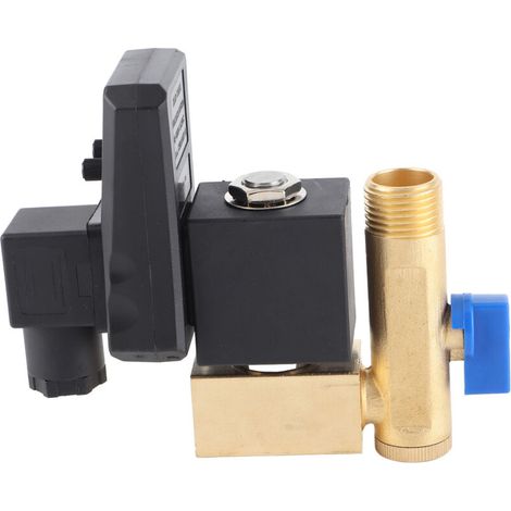 Vanne de purge électronique temporisée automatique G1/2 DN15 pour condensats de compresseur d'air (AC230V)