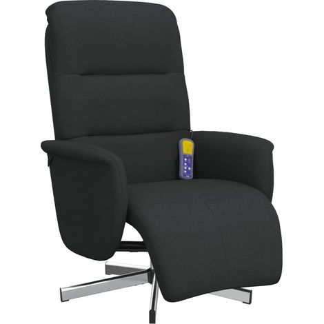 Fauteuil de Salon，Chaise，Fauteuil inclinable de massage avec repose-pieds noir tissu CFW147508 (1/5)