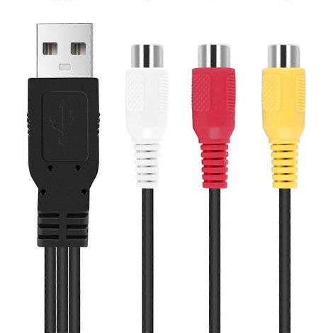 USB to 3RCA Cable USB Female to 3 RCA Rgb Video AV Composite Adapter-- (1/5)