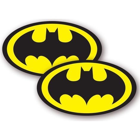 Juego de 2 pegatinas de vinilo impermeables con logo de superhéroe (88 mm de ancho) – Para coches, portátiles, monopatines, bicicletas, furgonetas y motocicletas. (1/4)