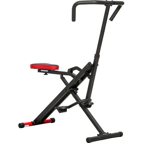 Machine de fitness Total Crunch pliable et réglable avec siège coulissant, pédales antidérapantes, cadre en métal, format compact pour maison et petit espace - CHICFURN (1/5)