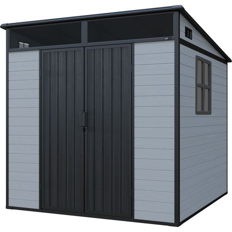 Axi Axel Abri De Jardin En Plastique, Gris  Remise Pour L'Extérieur, La Terrasse Ou Votre Allée  Armoire De Rangement  215 X 206 X 204 Cm – Surface : 4,4 M²