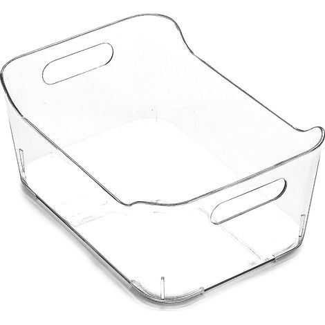 Boîtes de rangement en plastique, petites Boîtes de rangement multi-usages Poignées intégrées Sans BPA Organisation du garde-manger Organisation de la maison Organisateur de réfrigérateur Organ (1/5)