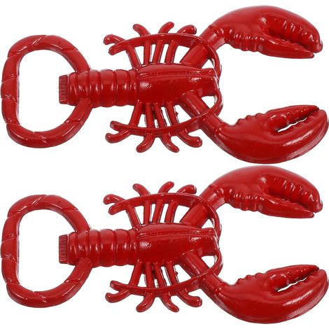 Ouvre-bouteilles en Alliage de Zinc Forme Écrevisse Rouge Lot de 2 Compact et Léger pour Soirée à Thème (1/4)