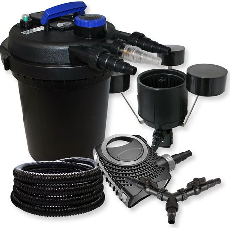 SunSun Kit Filtro Presiòn 10000L 11W UVC neo8000 70W Bomba 25m Manguera Skimmer CSP250 jardin