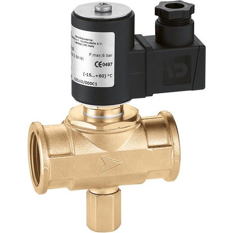 In Ruhestellung geschlossenes Gas-Magnetventil mit manueller Rückstellung, Rp 1/2 "F Caleffi 854144  1/2"F