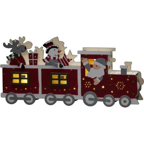 [NEUWERTIG] B-Ware Konstsmide Christmas Dekoleuchte Holzsilhouette Zug Led Leuchte Usb Batterie