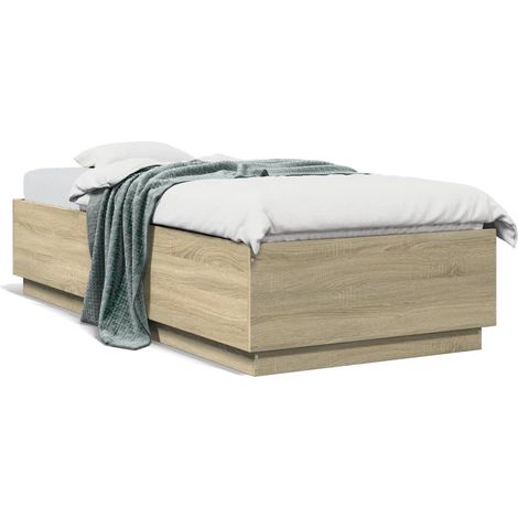 Cadre de lit chêne sonoma 100x200 bois d'ingénierie (1/5)
