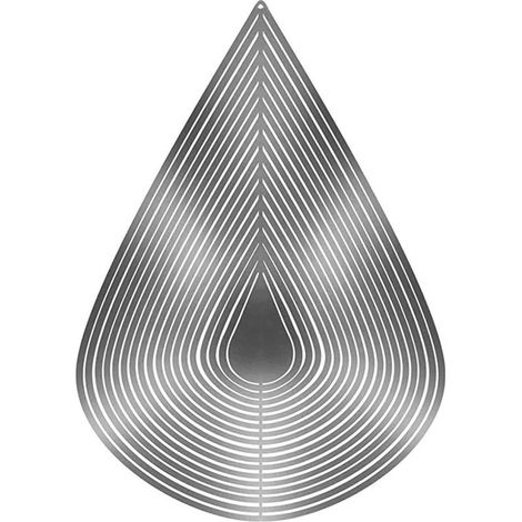 Carillon éolien rotatif à 360° en métal pour le jardin, carillon d'extérieur, décoration suspendue, abri de jardin avec effet ruban 3D, forme de larme argentée, le cadeau idéal (crochet non inclus) (1/5)