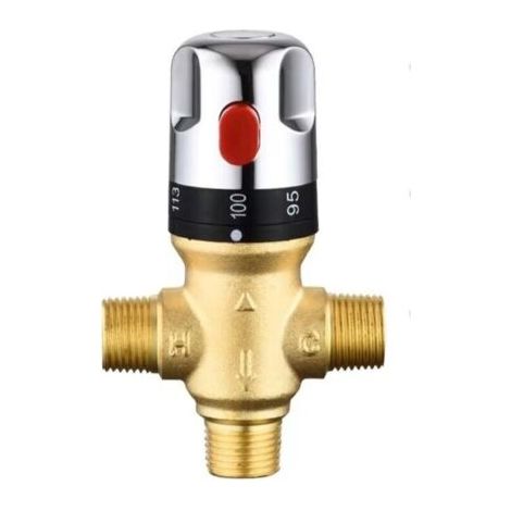 Mitigeur thermostatique rglable de salle de bains mitigeur d\'eau en laiton vanne de contrle de temprature de mlange d\'eau chaude/froide