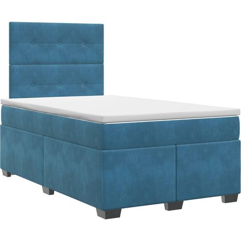 Maison Exclusive - Lit boxspring avec matelas Bleu 120 x 190 cm Velours (1/5)