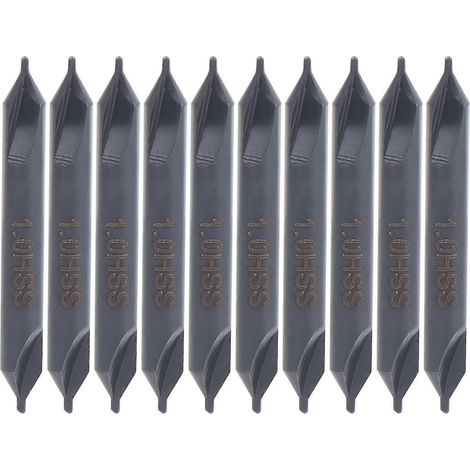 10 forets de centrage HSS type A pour filières en acier inoxydable, positionnement hélicoïdal, 1 mm (1/5)