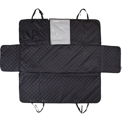 Housse de voiture pour le transport de chiens/chats, imperméable, 137x147 cm, noire (1/5)
