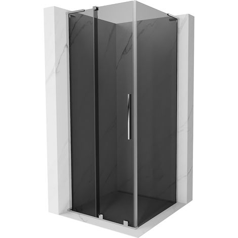 Mexen Velar L Duschkabine Schiebetür 100 x 100 cm, Grafit, Chrom - 871-100-100-43-01 (1/5)