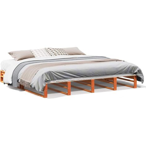Maison Exclusive - Massivholzbett ohne Matratze Wachsbraun 180x20 (1/5)