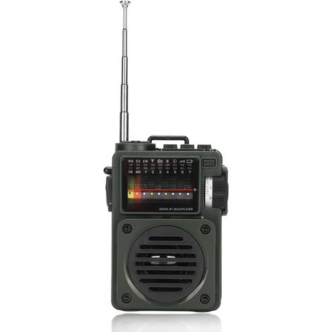 Radio portable ondes courtes HRD-700, lecteur de musique radio Bluetooth 5.0, récepteur NOAA FM/MW/SW/WB, lecteur CD radio compatible carte mémoire, batterie 1000 mAh.