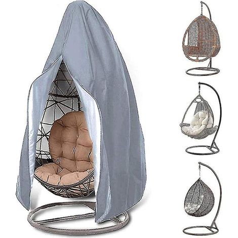 Housse pour fauteuil suspendu en forme d'œuf, résistante, légère et imperméable, avec fermeture éclair, compatible avec la plupart des modèles. (1/5)