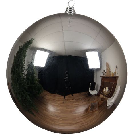 1 PALLINA DI NATALE 25CM ARGENTO LUCIDO