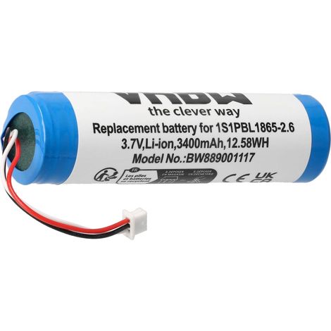 vhbw Battery Replacement for Philips 1S1PBL1865-2.6 for Baby Monitor, Babyphone (3400 mAh, 3.7 V, Li-Ion)