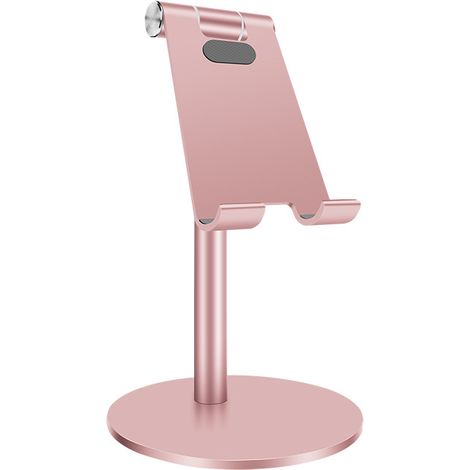 Support de téléphone monobloc, support réglable universel pour iPad Pro 10.5/9.7/12.9, iPad Air, iPad Mini 2/3/4, iPhone, Samsung Tab, autres smartphones et tablettes (or rose) - 10,2 x 16,8 cm (1/2)