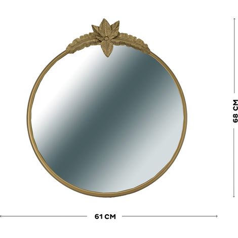 Miroir rond classique 60 x 68 cm Doré