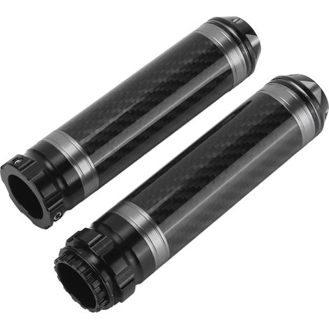 Poignées de guidon moto 2 pièces carbone, antidérapantes, résistantes à la corrosion et étanches, universelles pour guidon 7/8 pouces, titane. (1/5)