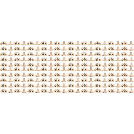 Kit de 100 rivets en cuir 8mm, forme champignon, finition dorée électrolytique pour projets DIY et décoration. (1/5)