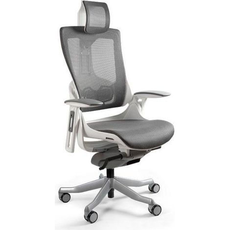 Sedia da ufficio Wau 2 NW42 in rete, colore bianco neve. (1/5)