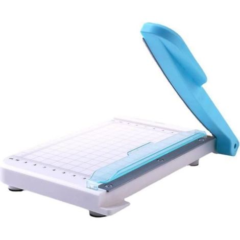 1 coupe-papier A5, guillotine manuelle, coupe jusqu'à 10 feuilles, plastique durable, usage maison/école/bureau (1/4)