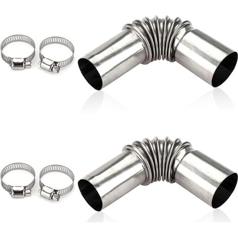 Tuyau d'échappement Manchon, 2 Pièces Tube Inox Echappement 25 mm Chauffage Diesel Accessoires de Tuyau d'échappement avec 4 Pinces en Acier pour Chauffage Auxiliaire de Voiture (1/5)