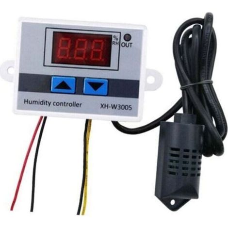 Feuchtigkeitsregler – Digitalanzeige – Messbereich 0–99 % rF – Genauigkeit ±2 % rF – Spannung 220 V – Für Befeuchtung und Entfeuchtung – 1 Stück (1/4)