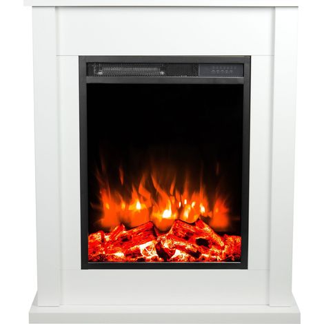 Insert électrique avec manteau POKER 750-1500W, 74x88x20cm blanc