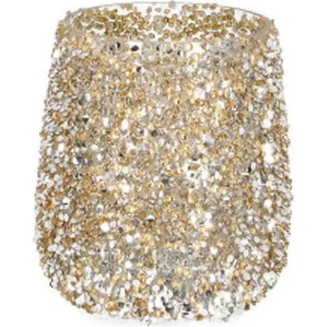 Eleganter portacandela aus goldfarbenem glas Ø10 × H12 cm (1/3)