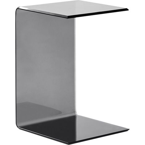 Tavolino in Vetro trasparente nero 40 x 40 cm Lourdes