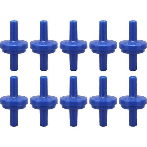 Lot de 10 clapets anti-retour unidirectionnels en plastique PP, à membrane, pour tuyau d'admission d'air, 4 mm, bleu (1/4)