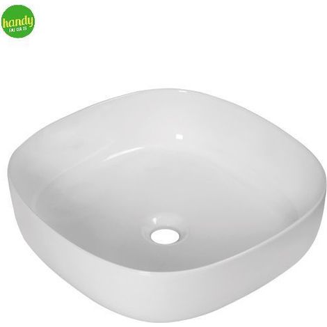 Lavabo da appoggio in ceramica bianca modello lympha 45 44,5x44,5x13,5 cm BARBOTTINA